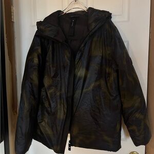 Rains Black  and Green puffer